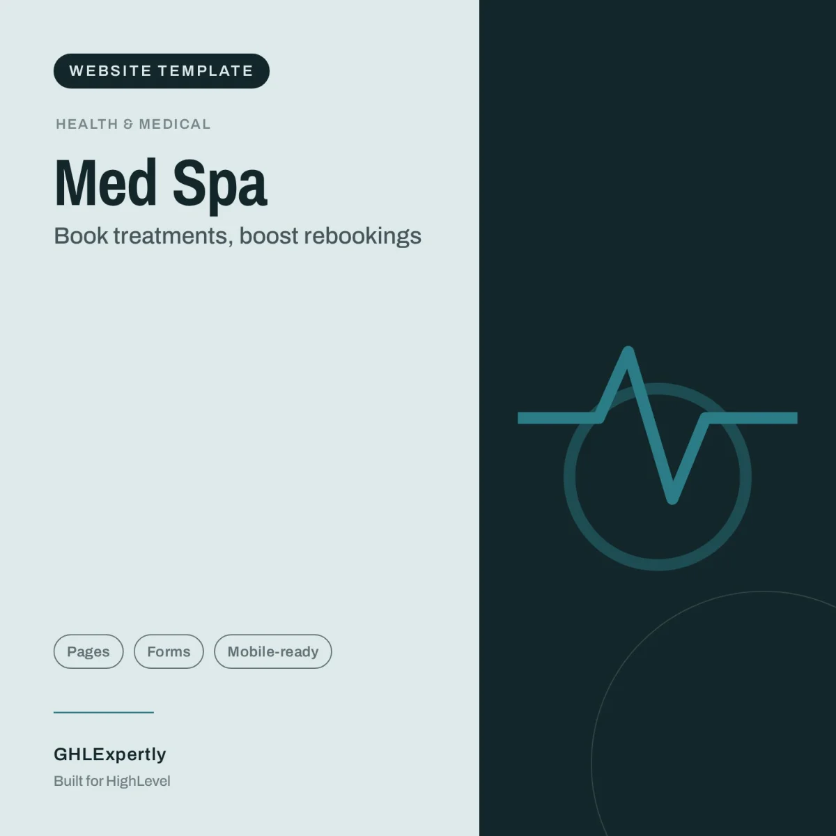 Med spa website template cover from the GHLExpertly store